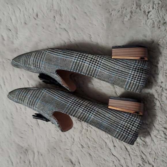 Houndstooth pattern tassels loafers - size 8.5 - Picture 14 of 16